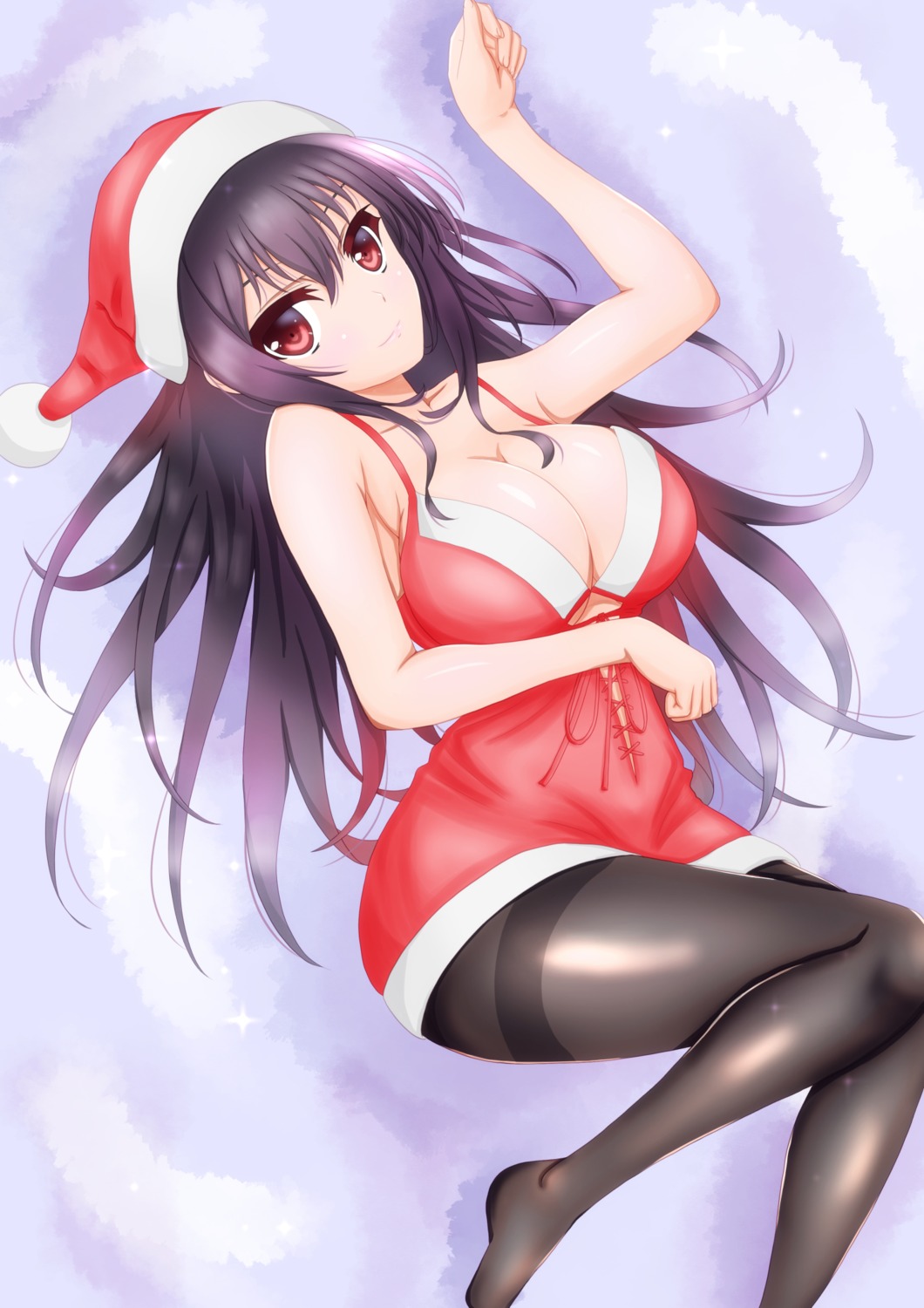 alniyat_sigma christmas cleavage dress kasumigaoka_utaha pantyhose saenai_heroine_no_sodatekata