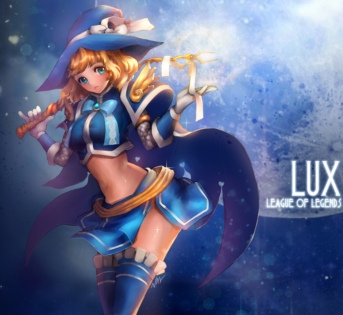 league_of_legends luxanna_crownguard nal thighhighs