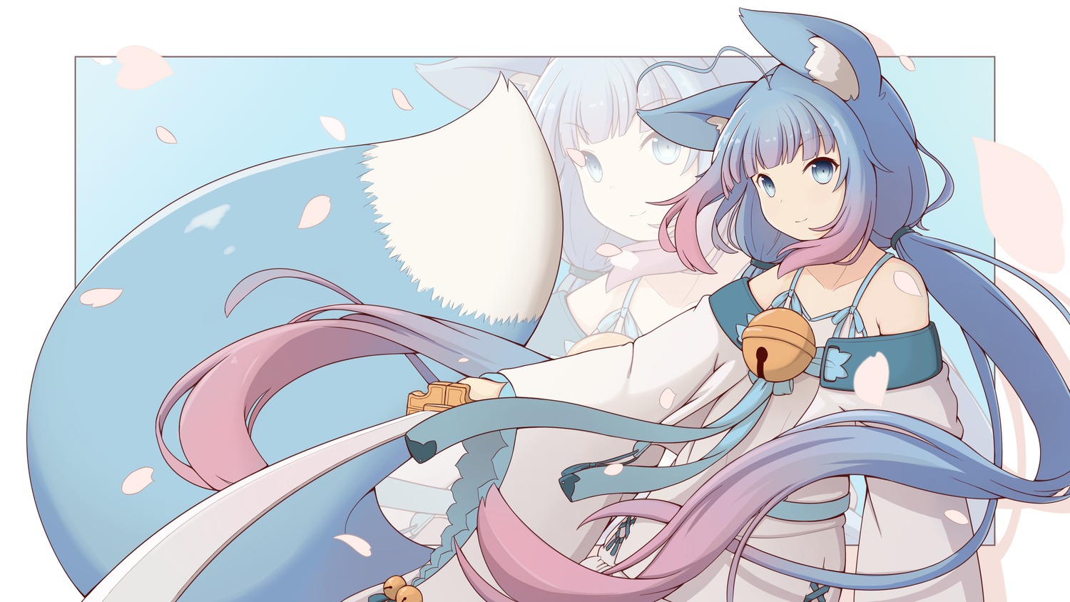 animal_ears cumianjun japanese_clothes kitsune sword tail