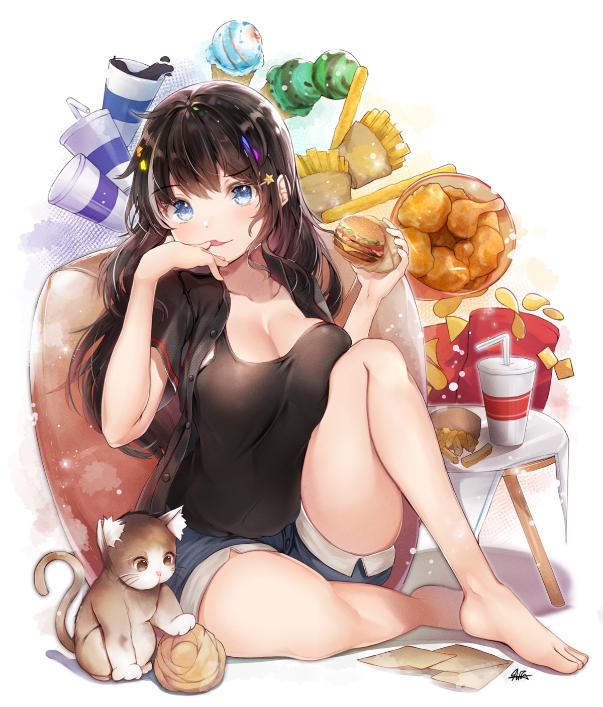 cleavage feet hiromaster_sinta_jh neko no_bra