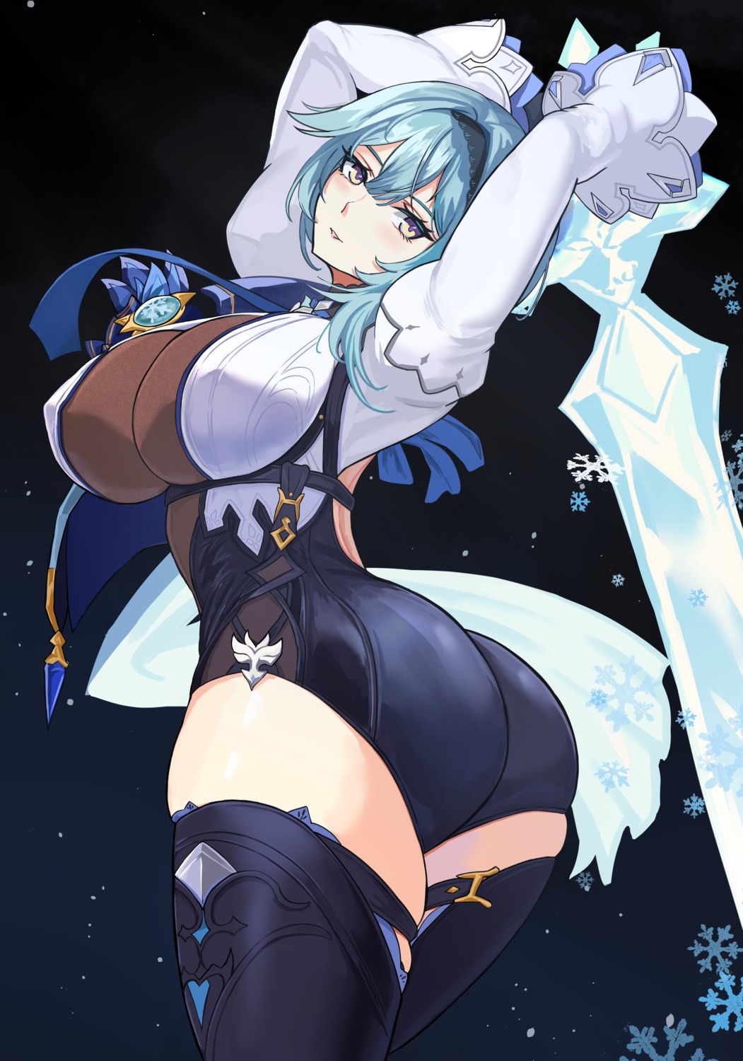 ass erect_nipples eula garter genshin_impact loooyd thighhighs