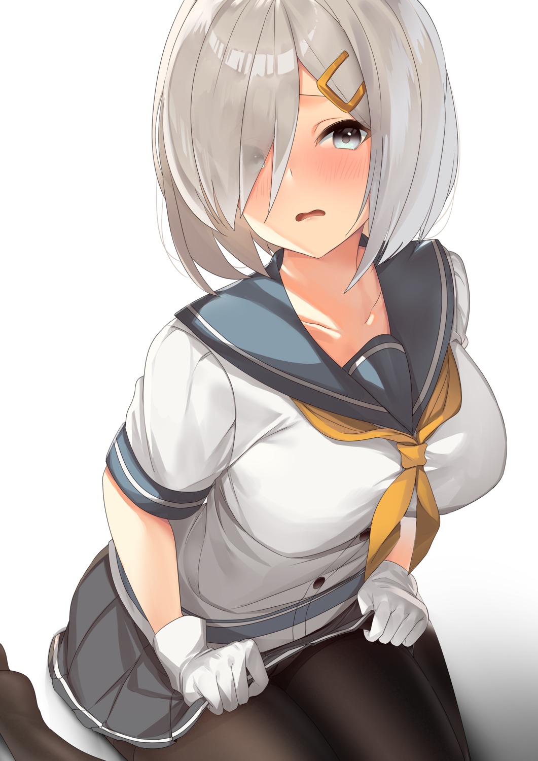 hamakaze_(kancolle) jun_project kantai_collection pantyhose seifuku skirt_lift