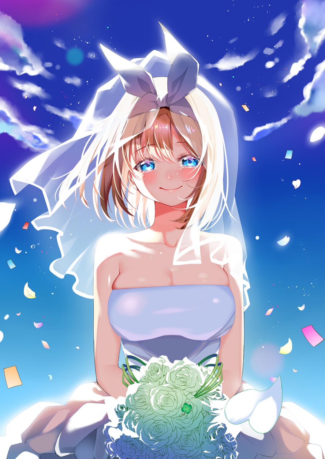 5-toubun_no_hanayome cleavage dress nakano_yotsuba piyopoyo wedding_dress