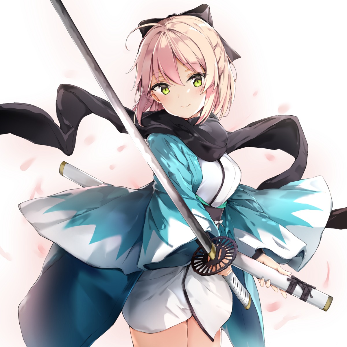 fate/grand_order japanese_clothes kuran_(yourcatissick) okita_souji_(fate) sword