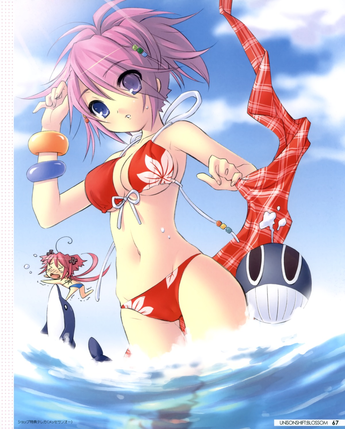 akizuki_nagi bikini chibi ito_noizi momose_hikaru peace@pieces swimsuits