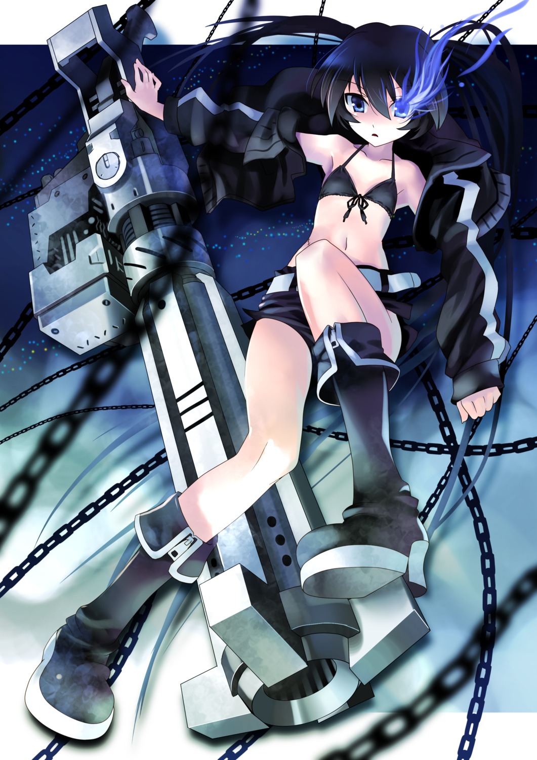 bikini_top black_rock_shooter black_rock_shooter_(character) marukata swimsuits vocaloid