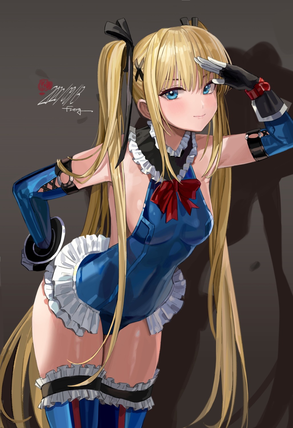 dead_or_alive freng garter leotard marie_rose no_bra thighhighs