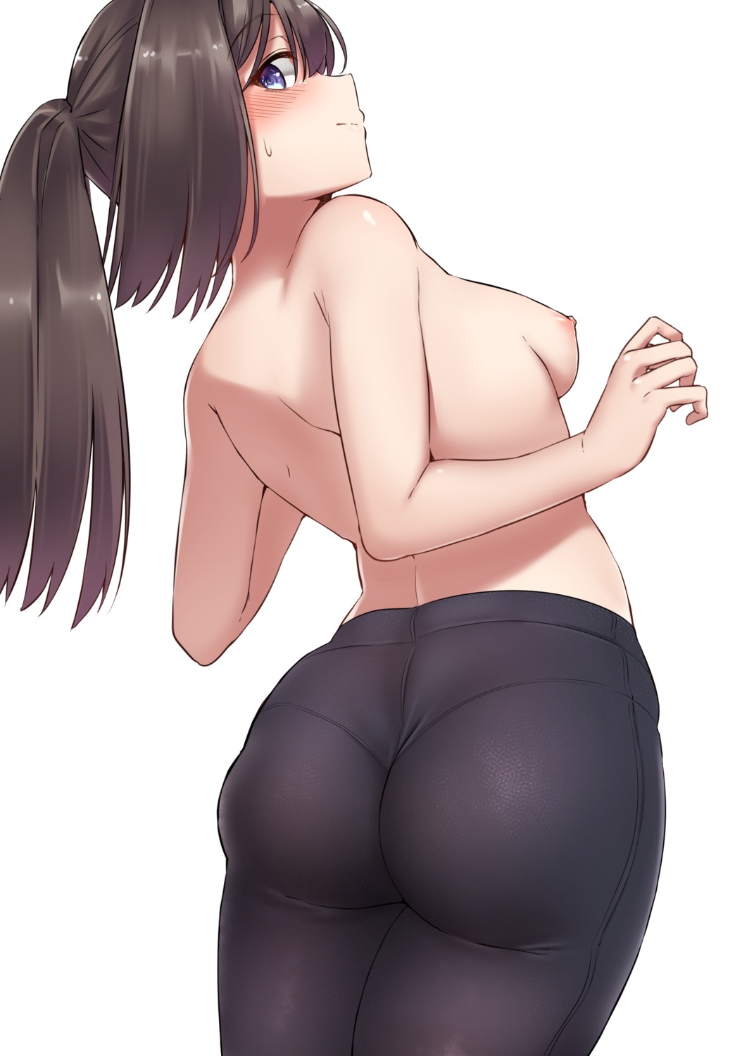 akizuki_(kancolle) ass gym_uniform kantai_collection kiritto nipples topless