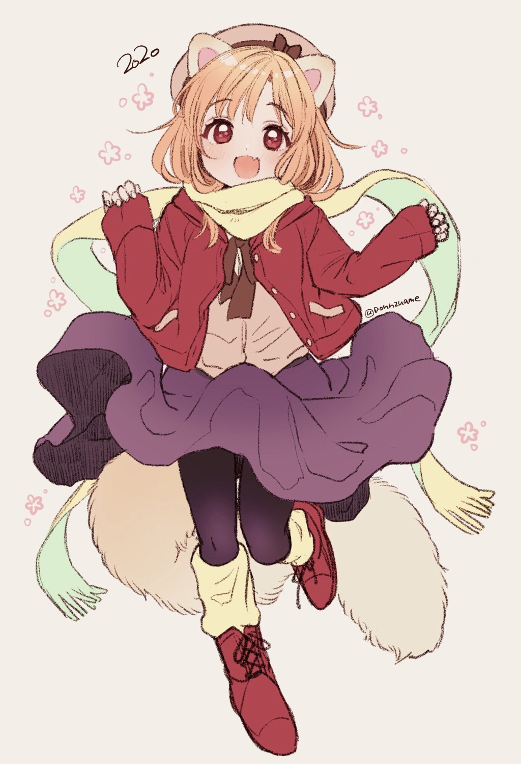 amezawa_koma animal_ears pantyhose skirt_lift tail