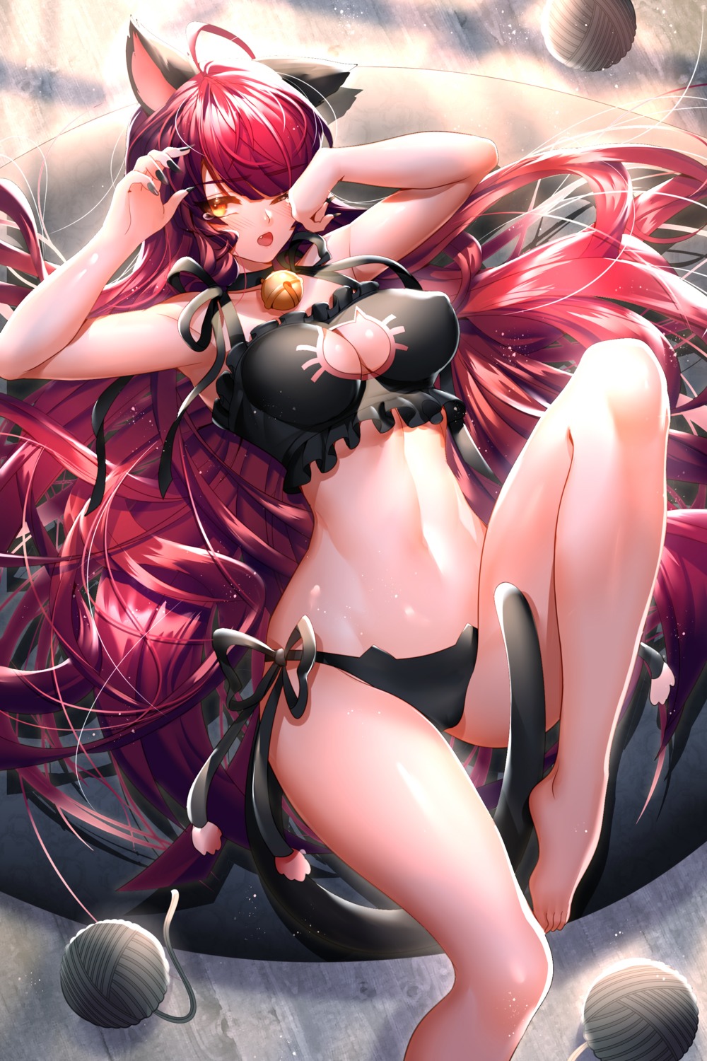 animal_ears been bra cameltoe cleavage elesis elsword erect_nipples nekomimi pantsu string_panties tail