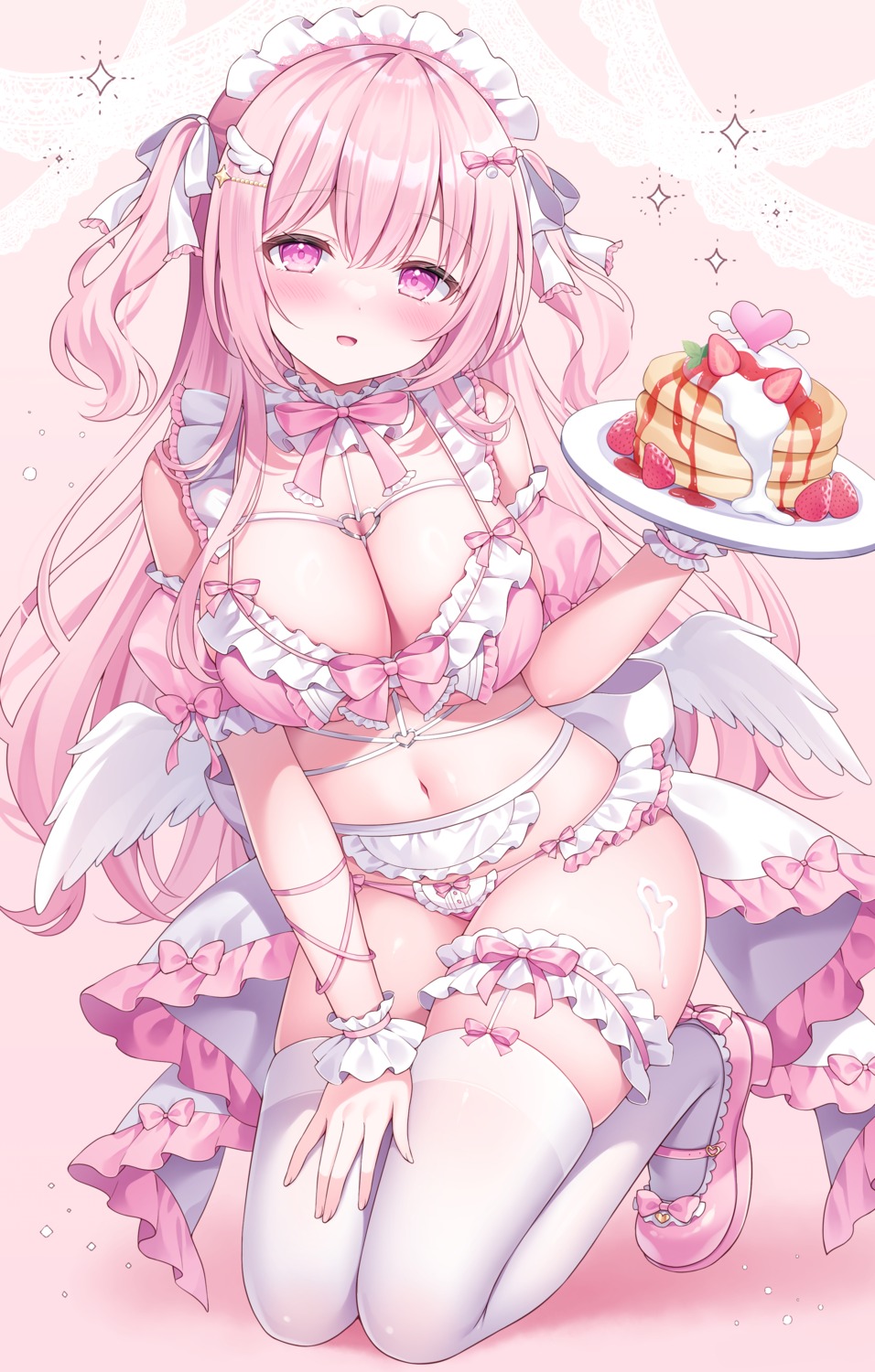 bra cream garter maid pantsu siooooono stockings thighhighs waitress wings