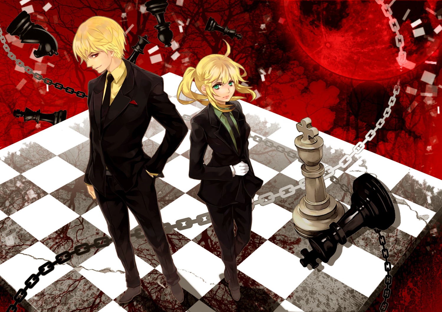 business_suit chie_(mizzkoko) fate/stay_night fate/zero gilgamesh_(fsn) saber