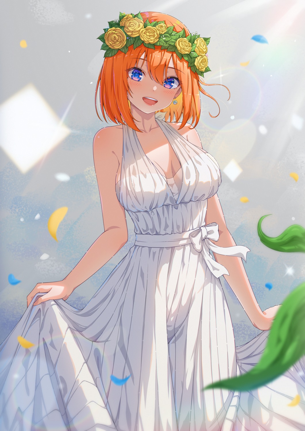 5-toubun_no_hanayome dress nakano_yotsuba no_bra see_through skirt_lift wedding_dress xiayou_sieg