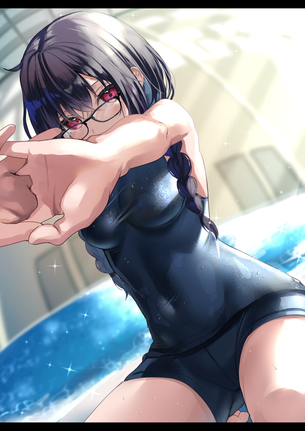 megane school_swimsuit swimsuits yufou