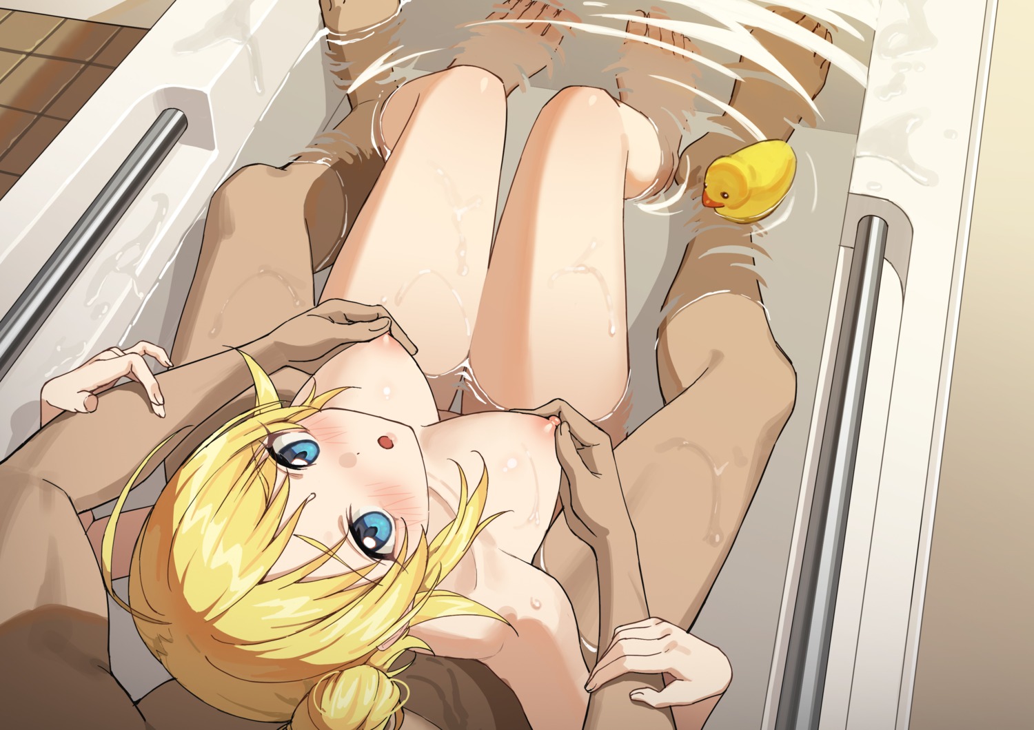 bathing goumudan hachimiya_meguru naked nipples the_idolm@ster the_idolm@ster_shiny_colors wet