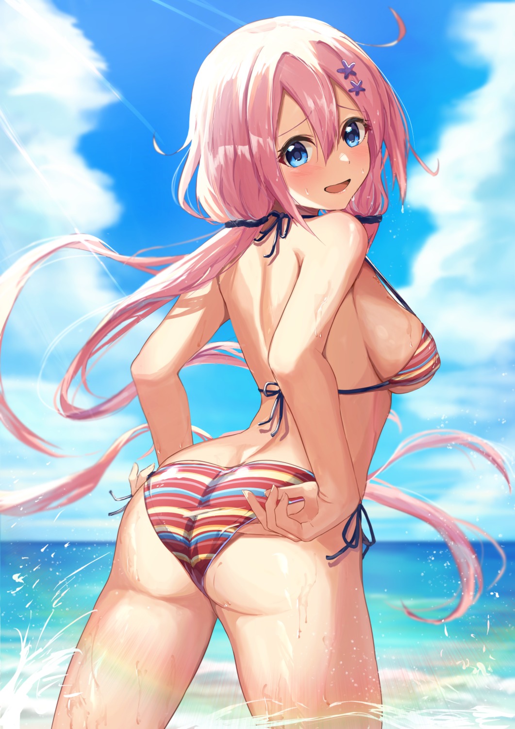 ass bikini erect_nipples suzushi_moruto swimsuits wet