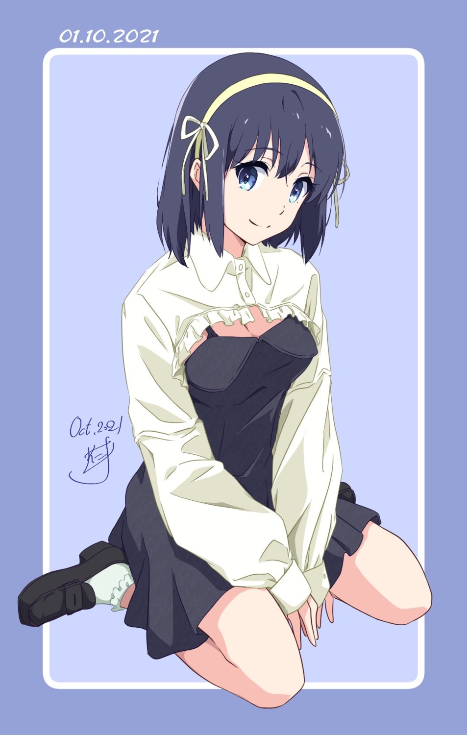 cleavage dress nii_manabu