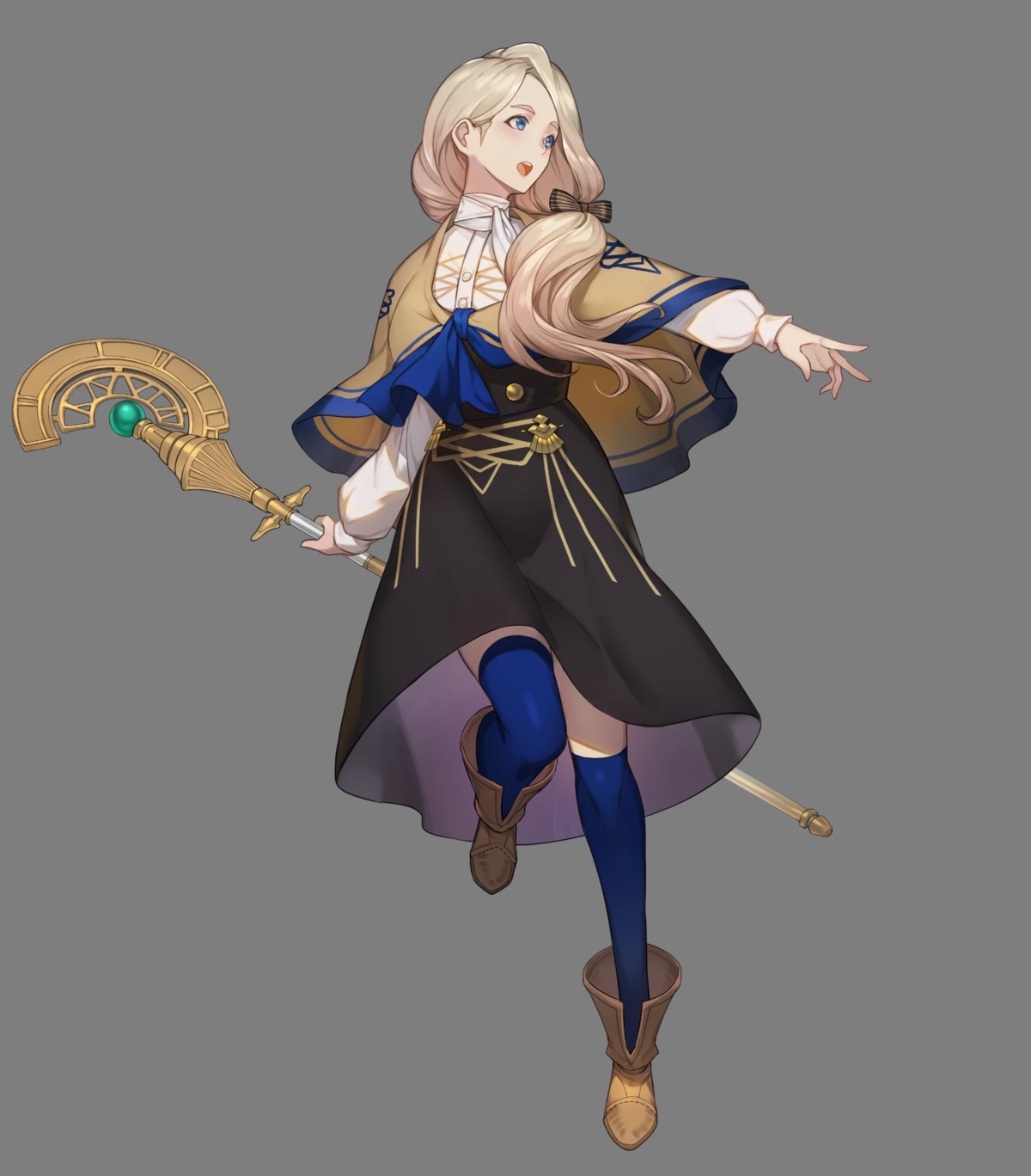 duplicate fire_emblem fire_emblem_heroes fire_emblem_three_houses kakage mercedes_von_martritz nintendo thighhighs transparent_png uniform weapon