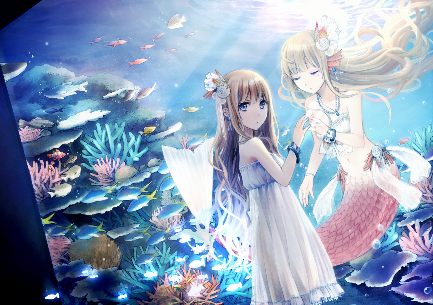 amamizu dress mermaid monster_girl summer_dress