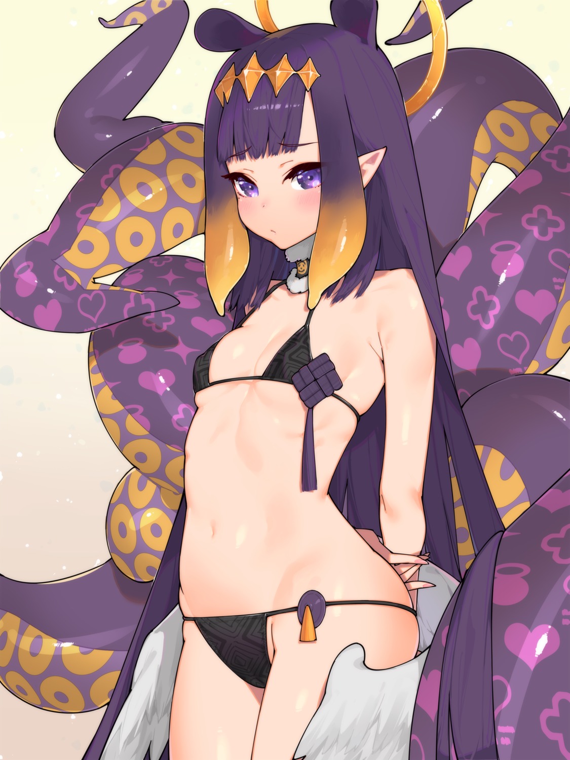 angel bikini hololive hololive_english loli ninomae_ina'nis pointy_ears swimsuits tentacles waterring wings