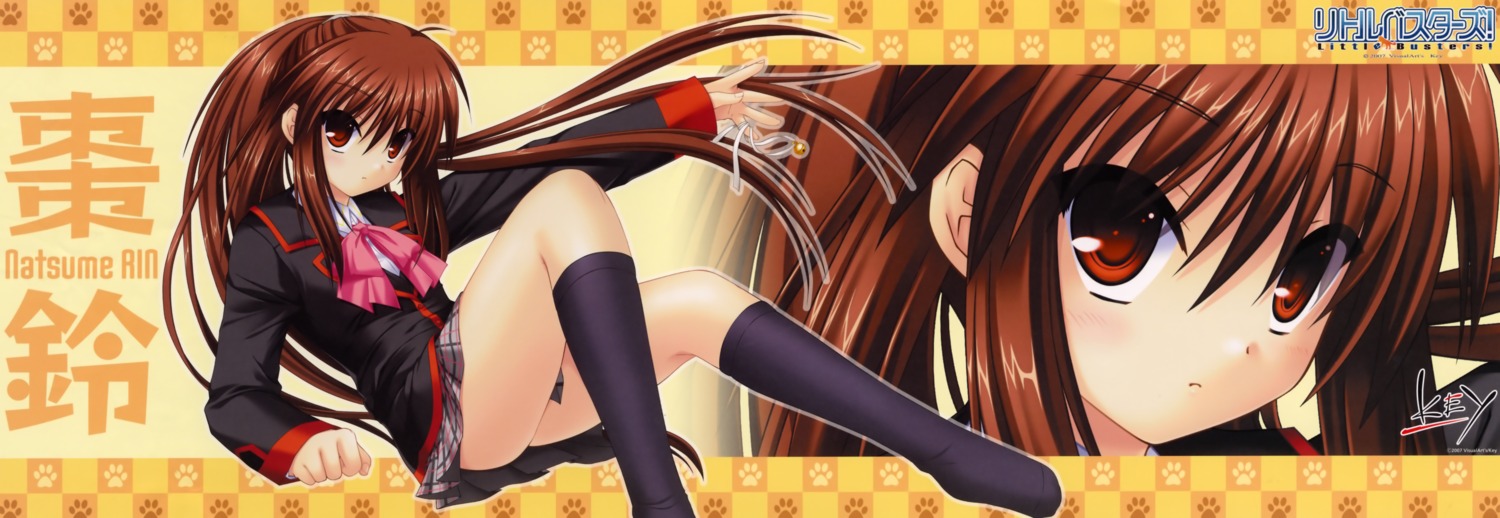 key little_busters! na-ga natsume_rin seifuku stick_poster