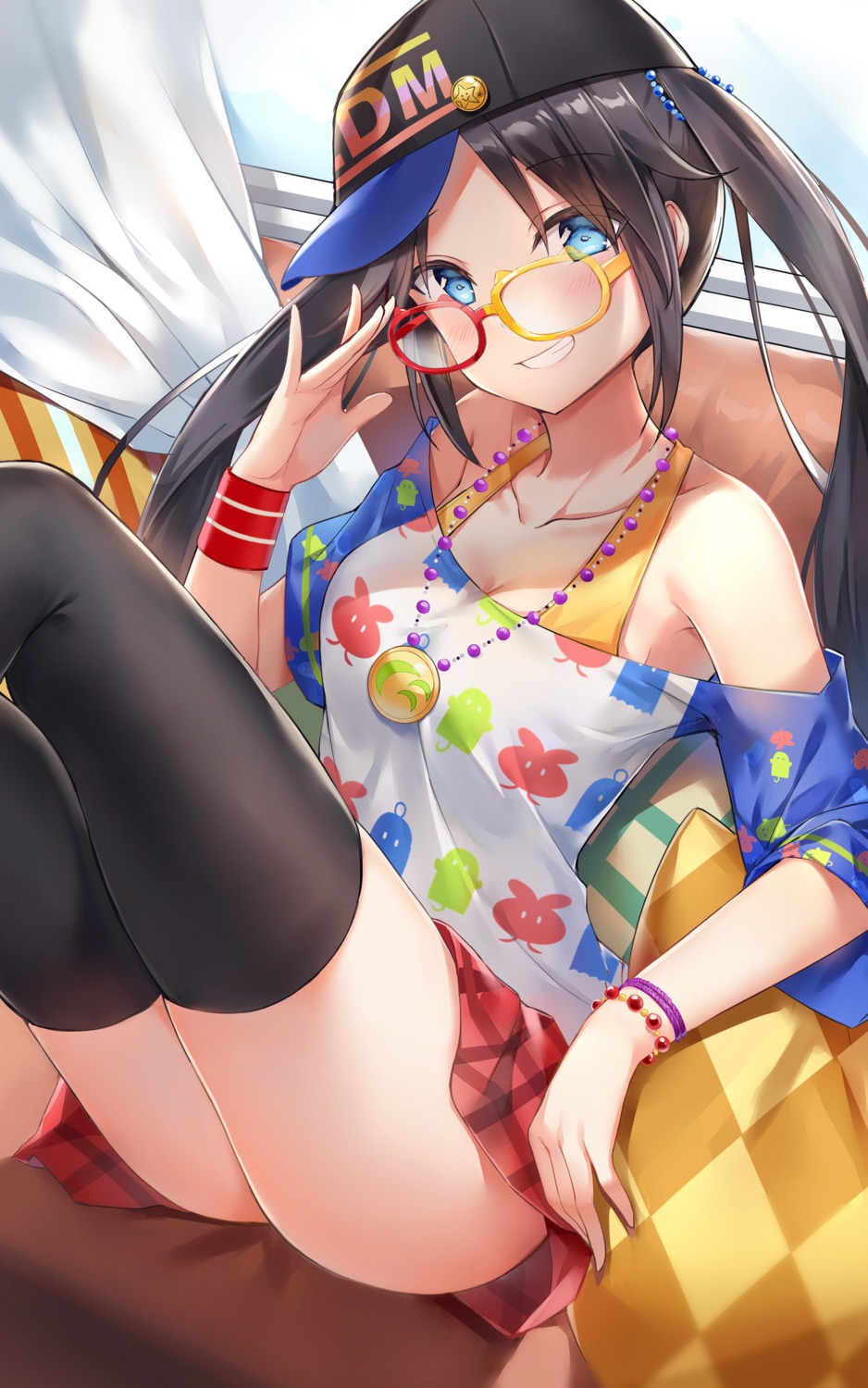 cleavage ginn_(hzh770121) megane mitsumine_yuika the_idolm@ster the_idolm@ster_shiny_colors thighhighs