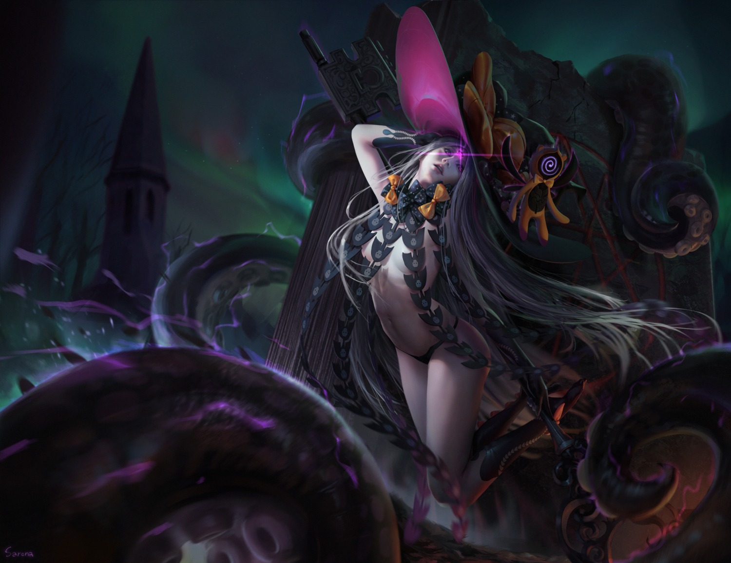 abigail_williams_(fate) fate/grand_order pantsu sarena tentacles topless witch