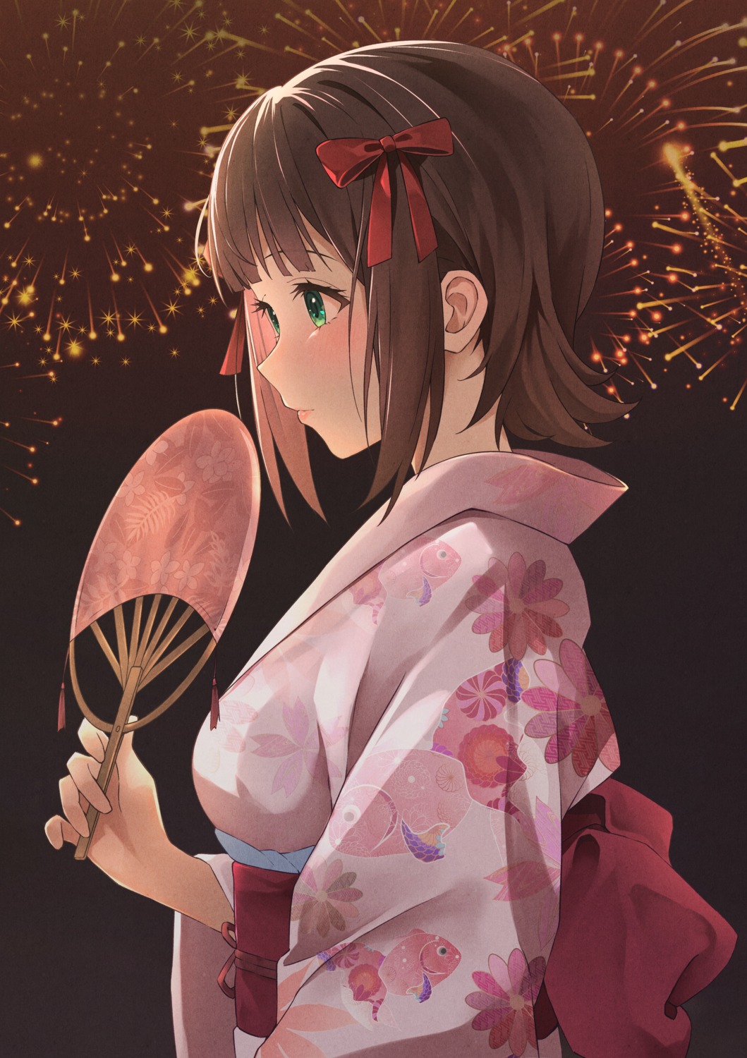 amami_haruka b1ack the_idolm@ster yukata