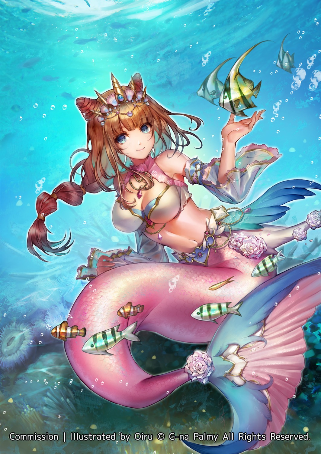 bikini_top cleavage kittika_thaworn mermaid monster_girl swimsuits tail