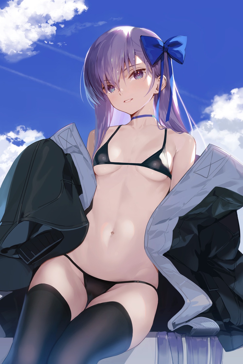 bikini fate/grand_order meltryllis open_shirt siino swimsuits thighhighs