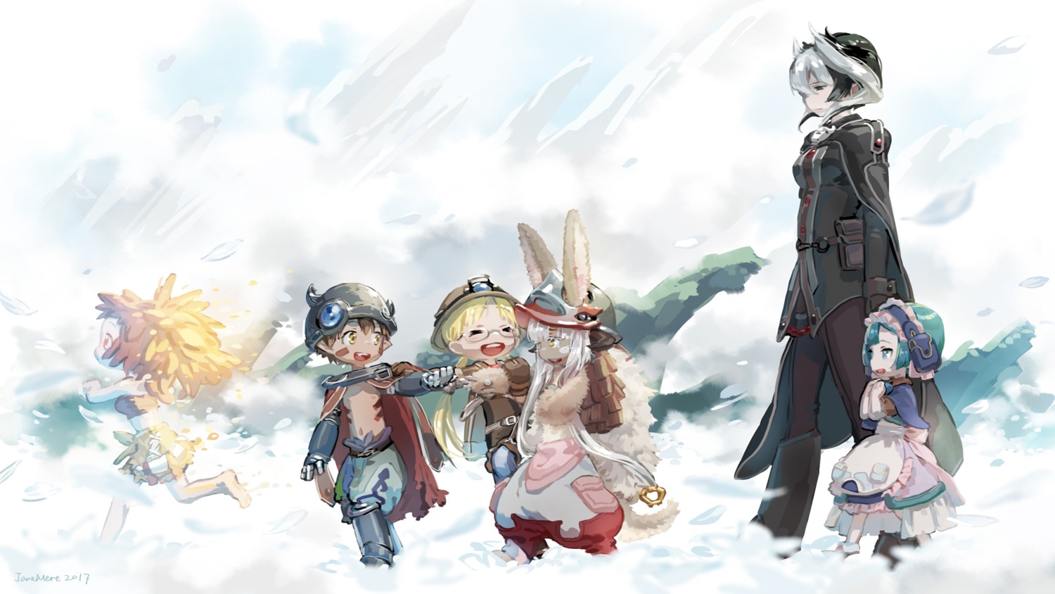 animal_ears armor dress janemere made_in_abyss maruruk_(made_in_abyss) megane mitty_(made_in_abyss) nanachi ozen pointy_ears regu_(made_in_abyss) riko_(made_in_abyss)