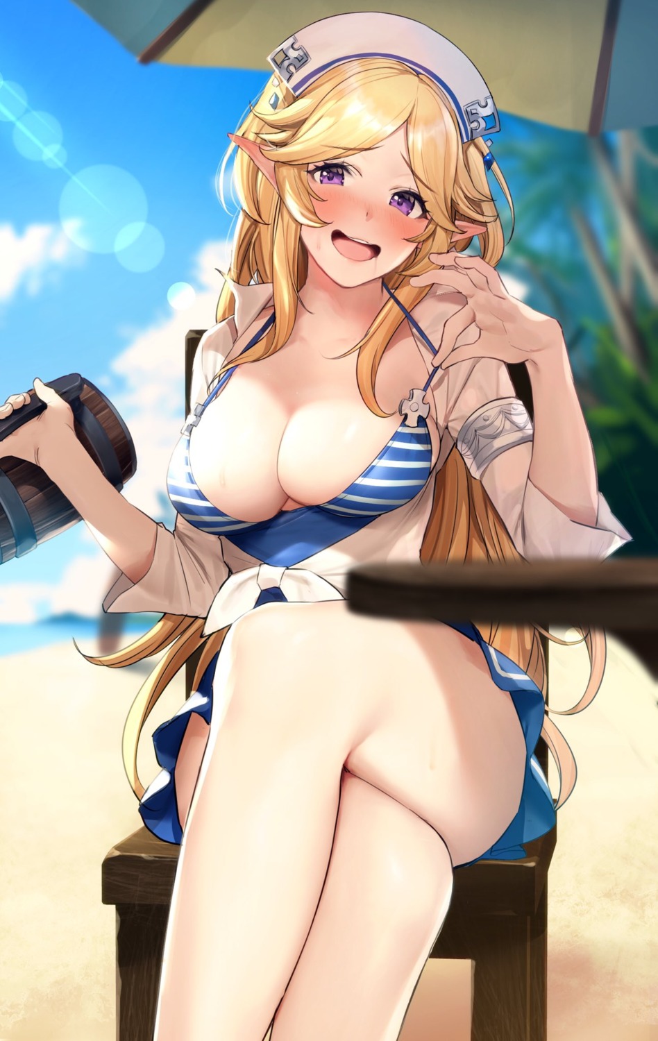 ayase_yukari hiyashi_mirano no_bra pointy_ears princess_connect princess_connect!_re:dive see_through