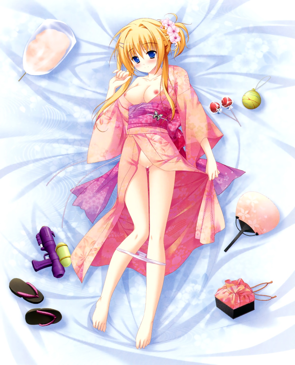 breasts diamic_days feet hatsushiba_kisa lump_of_sugar nipples nopan pussy_juice sesena_yau yukata