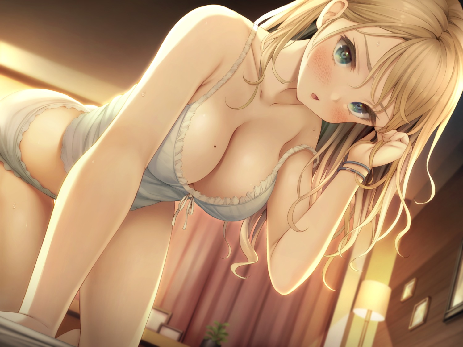 cleavage lingerie namaru_(summer_dandy) no_bra pantsu