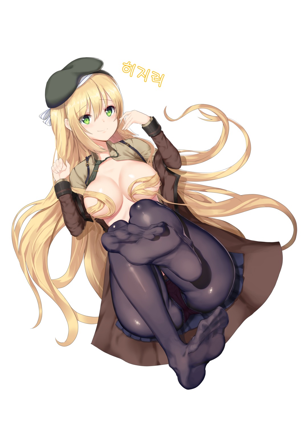 breasts cameltoe feet girls_frontline greem_bang no_bra open_shirt pantsu pantyhose