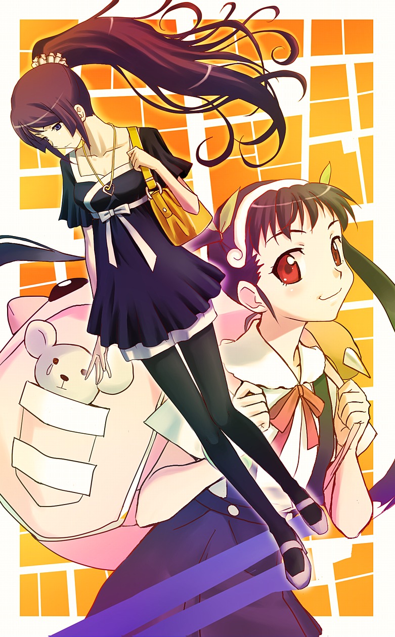 bakemonogatari hachikuji_mayoi monogatari_(series) pantyhose senjougahara_hitagi yusao