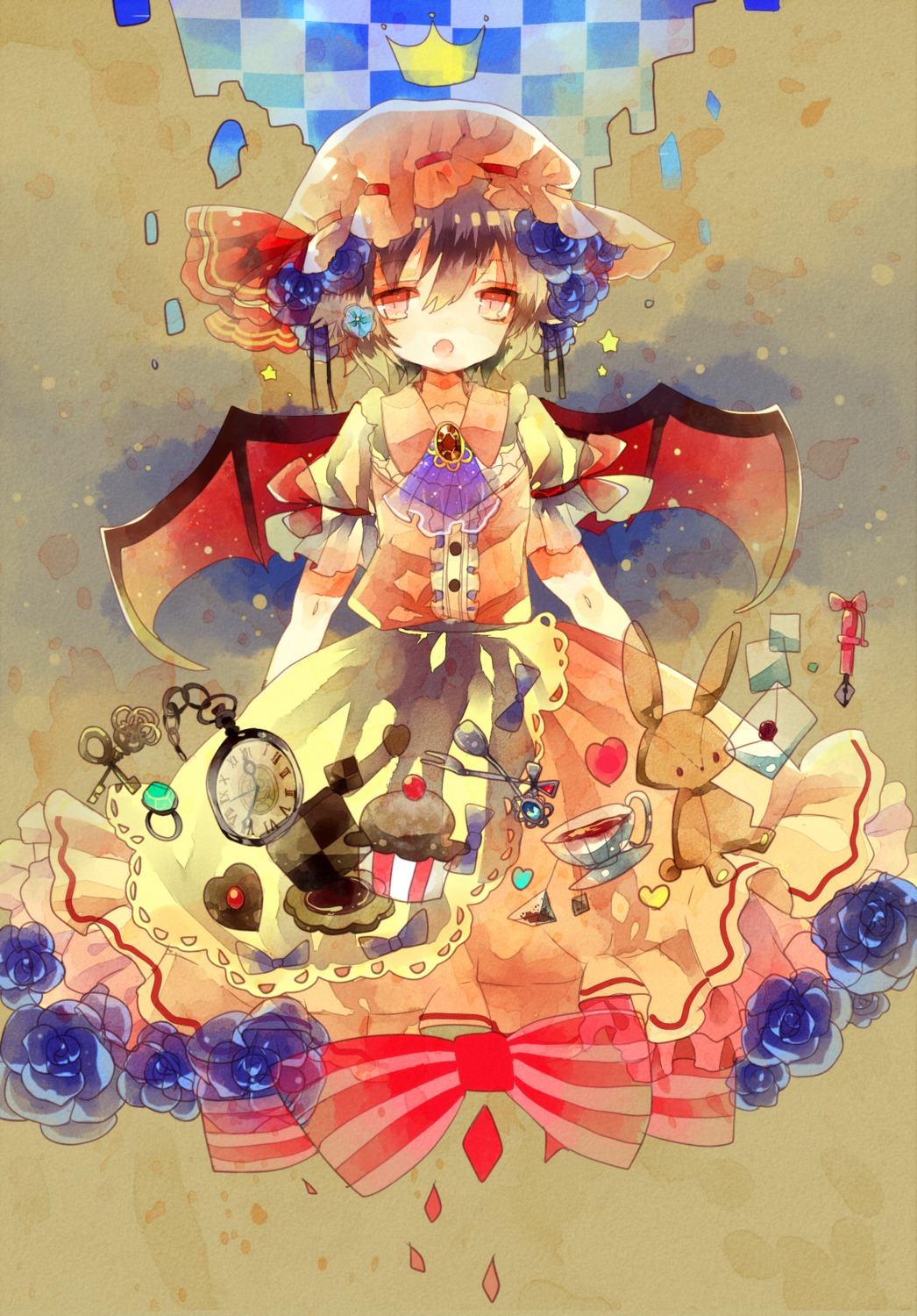 cha_goma remilia_scarlet touhou wings