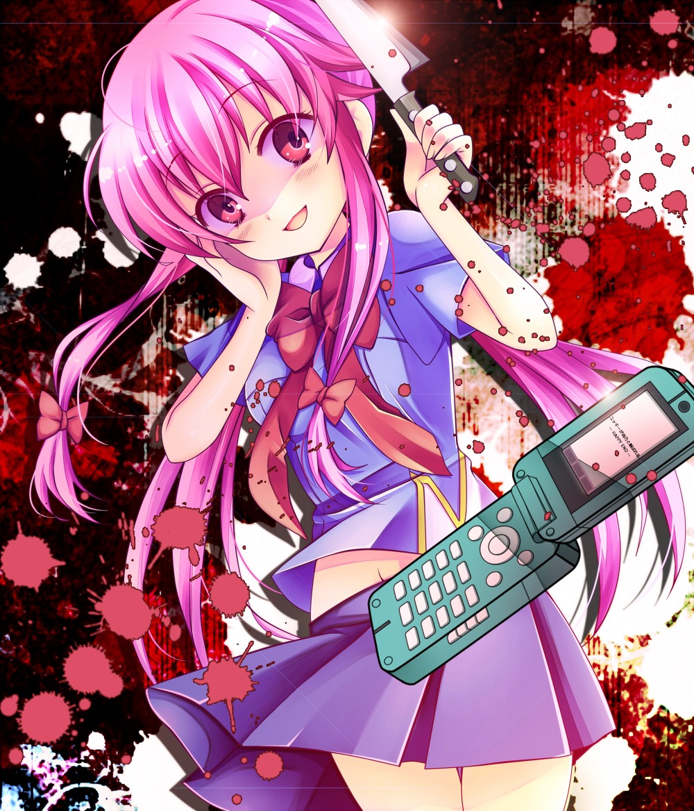 blood gasai_yuno mirai_nikki nekosugiayana seifuku