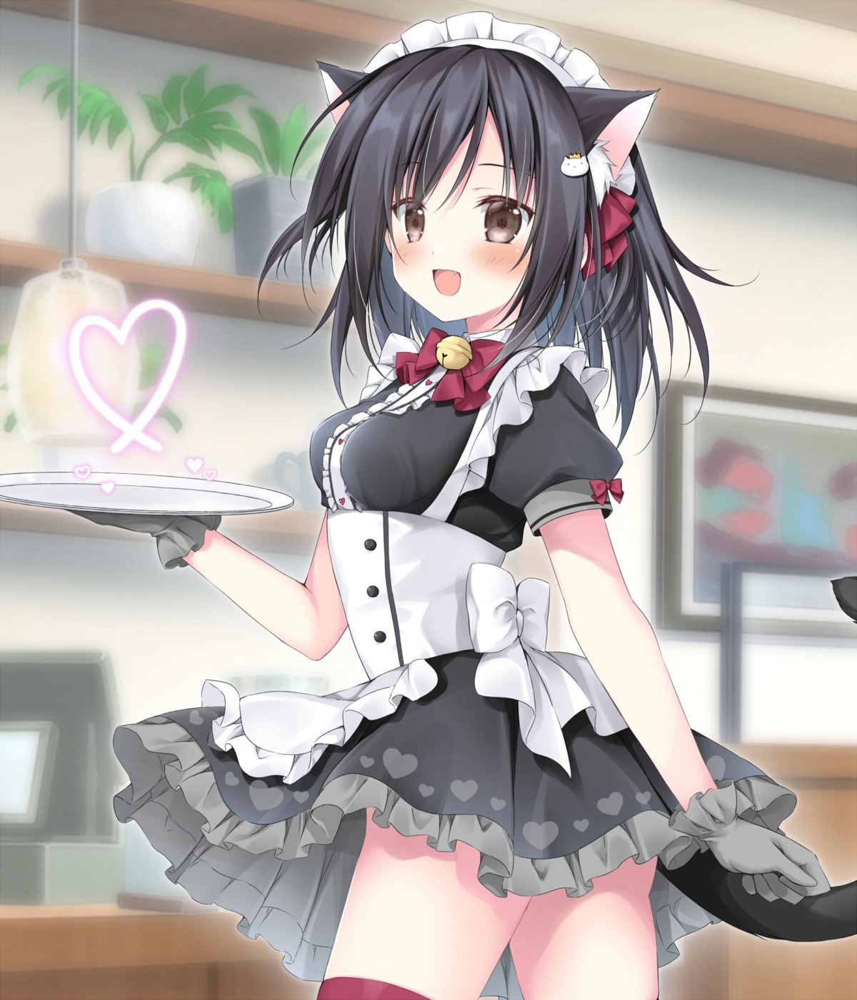 animal_ears korie_riko maid nekomimi tail thighhighs waitress