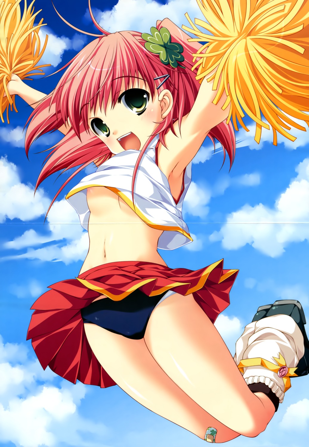 atchi_muite_koi buruma cheerleader crease nipple_slip pantsu yaotome_yuuyu yuunagi_seshina