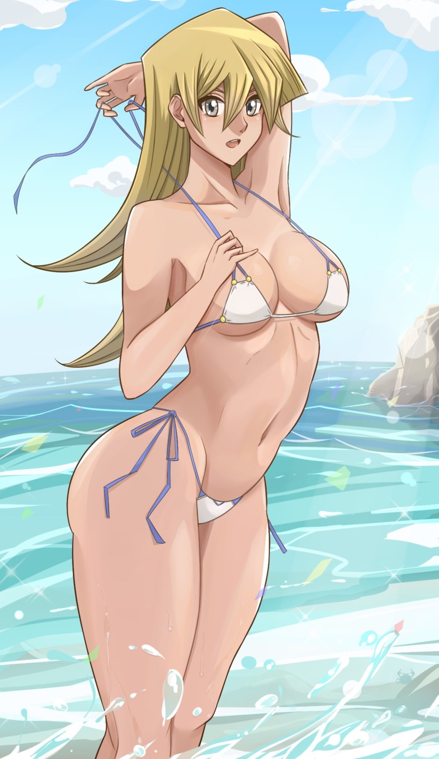 bikini swimsuits tagme tenjouin_asuka undressing wet yugioh