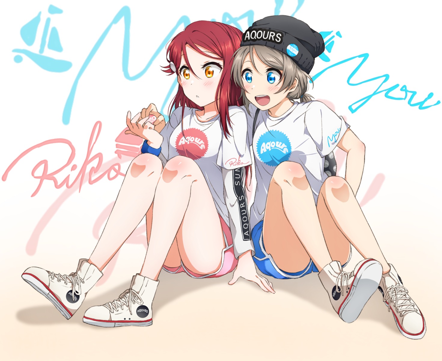 love_live!_sunshine!! sakurauchi_riko watanabe_you yuchi_(salmon-1000) yuri