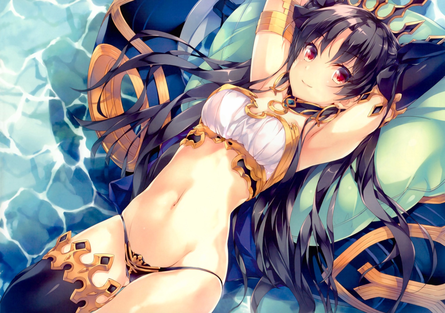 amami_mikihiro bikini_armor fate/grand_order ishtar_(fate/grand_order) thighhighs toosaka_rin