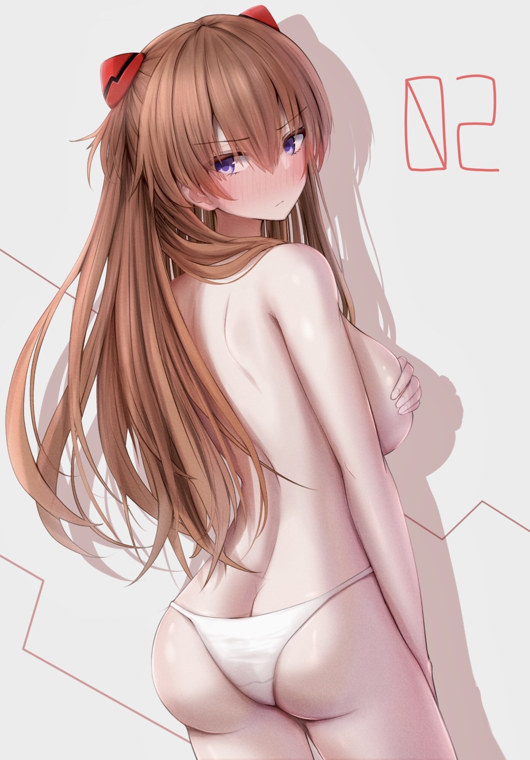 ass metae neon_genesis_evangelion pantsu souryuu_asuka_langley topless