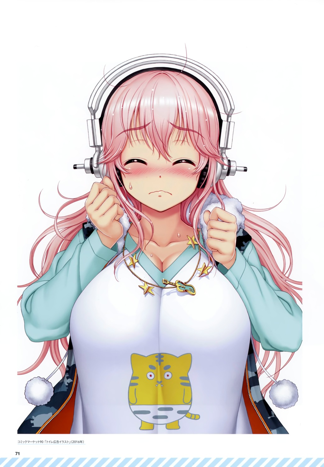 breast_hold cleavage expression headphones scanning_dust sonico super_sonico tsuji_santa