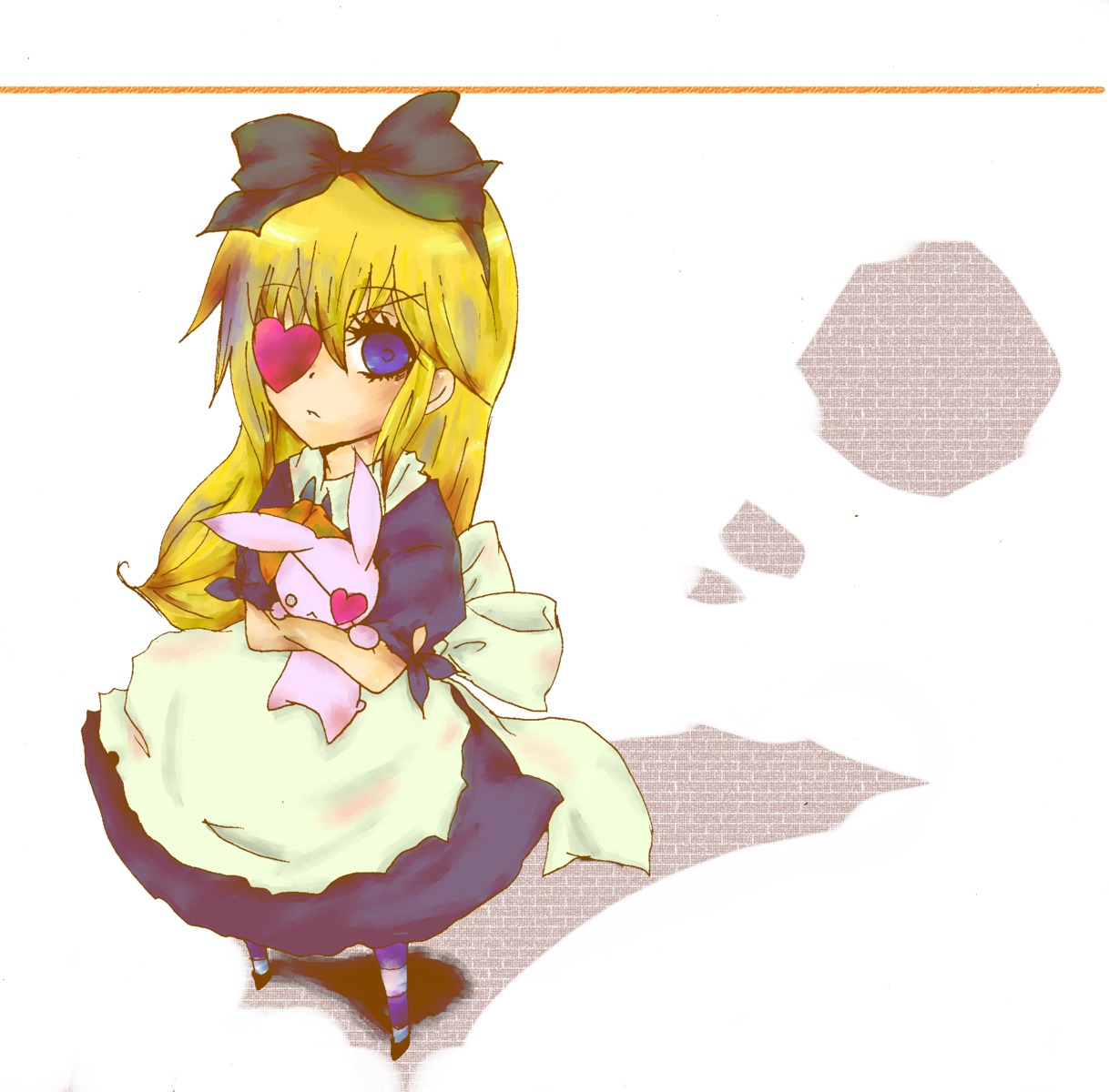 alice alice_in_wonderland eyepatch kuromame_koto