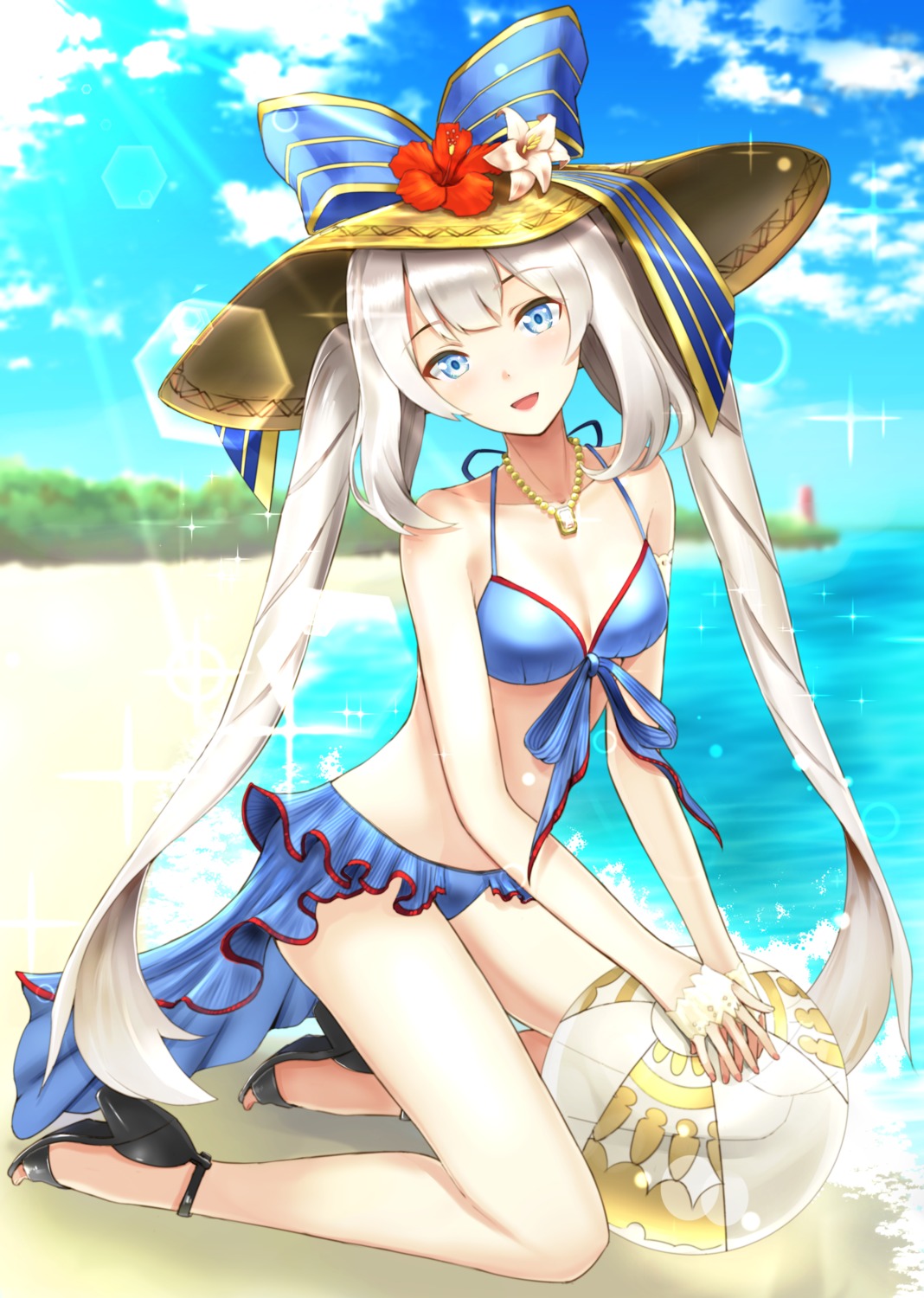 bikini cleavage fate/grand_order heels marie_antoinette_(fate/grand_order) swimsuits telaform