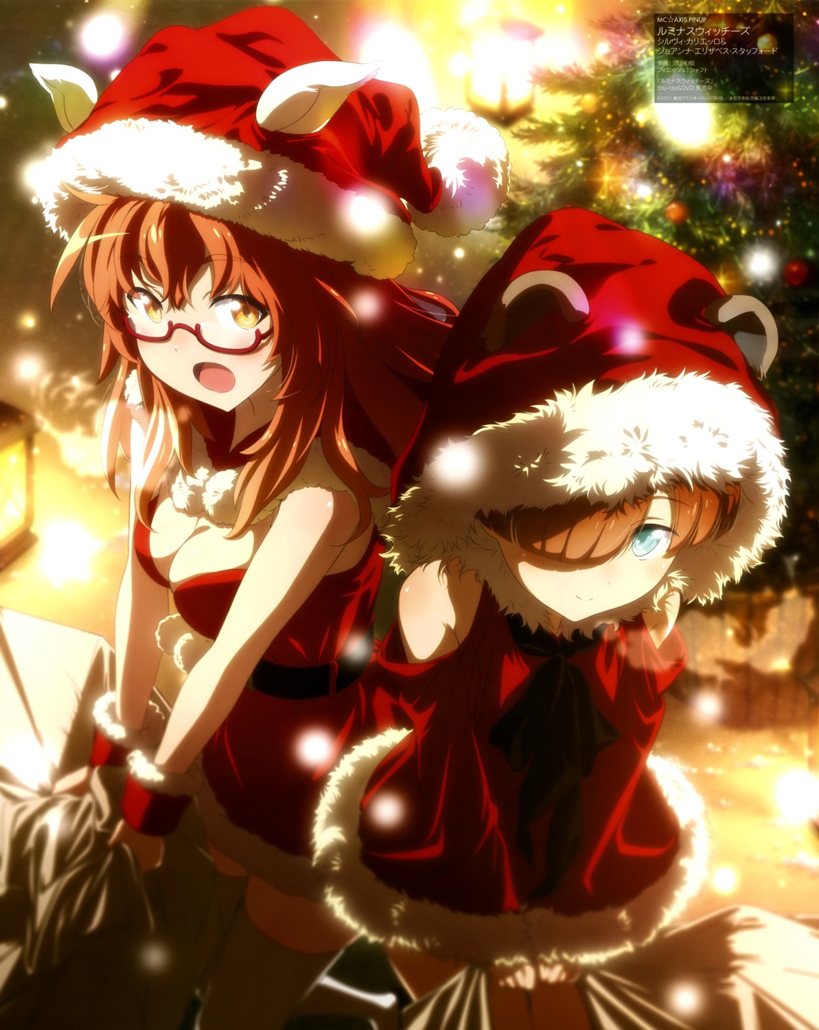 animal_ears christmas dress joanna_elizabeth_stafford kawata_kazuki luminous_witches megane no_bra silvie_cariello thighhighs