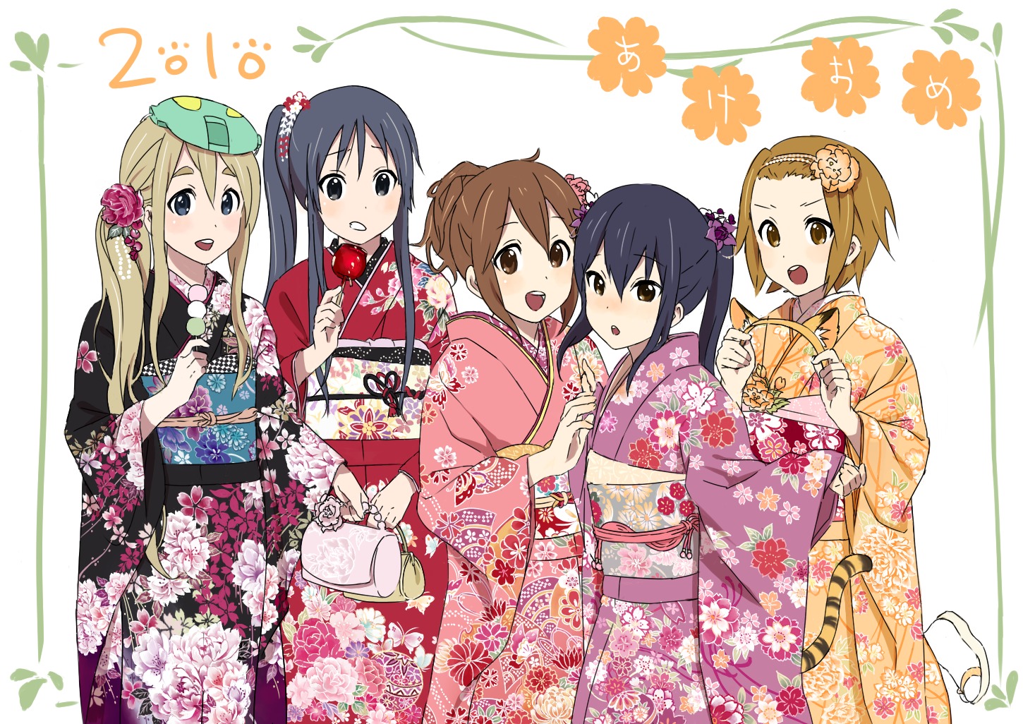 akiyama_mio hirasawa_yui k-on! kimono kishida_nica kotobuki_tsumugi nakano_azusa tainaka_ritsu