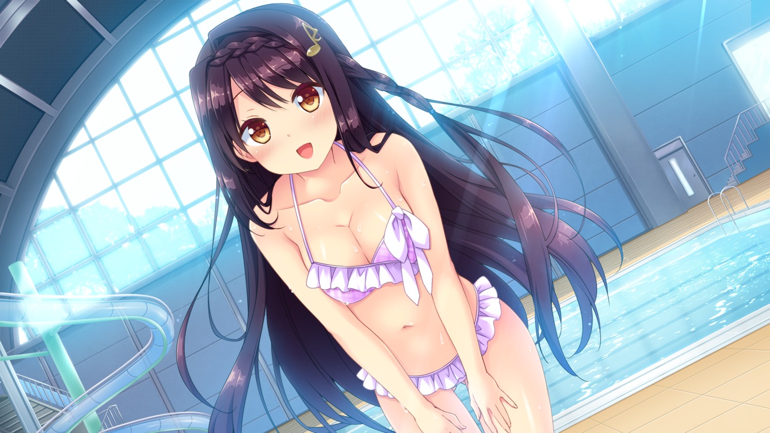 bekotarou bikini cleavage game_cg pulltop pure_song_garden! shimokuni_asuka swimsuits